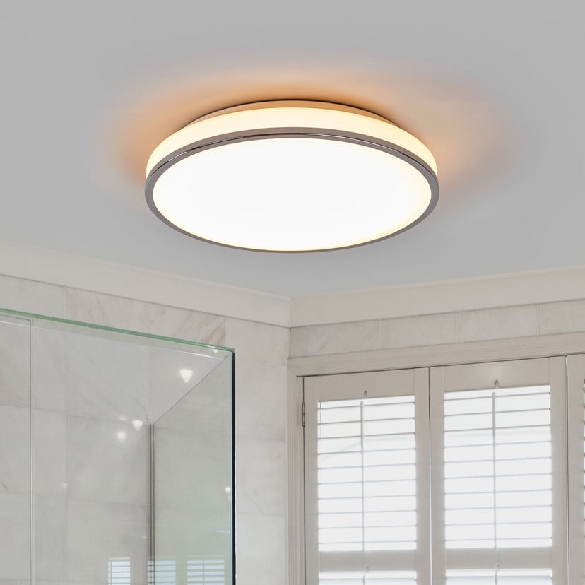 lampenwelt Lindby LED-Deckenleuchte Lyss Ø 40 cm chromfarben IP44 Begrenzt auf 3 Tage