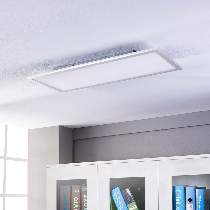 lampenwelt Lindby LED-Panel Livel 4000K 80 cm x 30 cm silber Metall Online