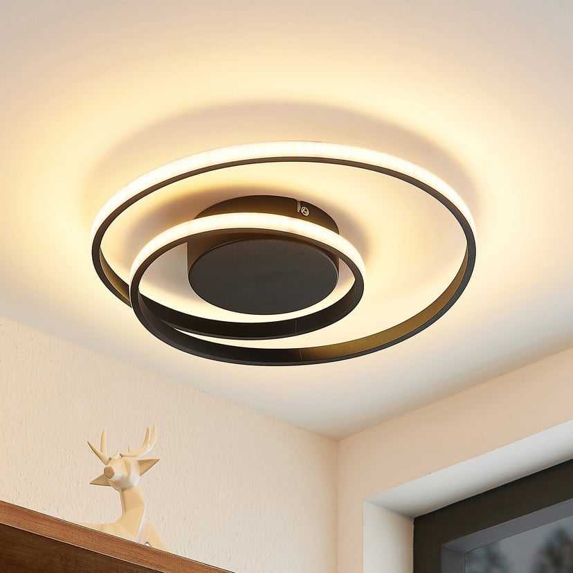 lampenwelt Lindby LED-Deckenleuchte Emisua schwarz CCT dimmbar im Angebot