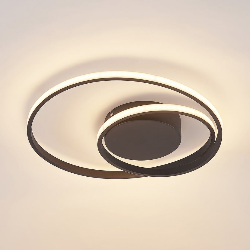 lampenwelt Lindby LED-Deckenleuchte Emisua schwarz CCT dimmbar im Angebot