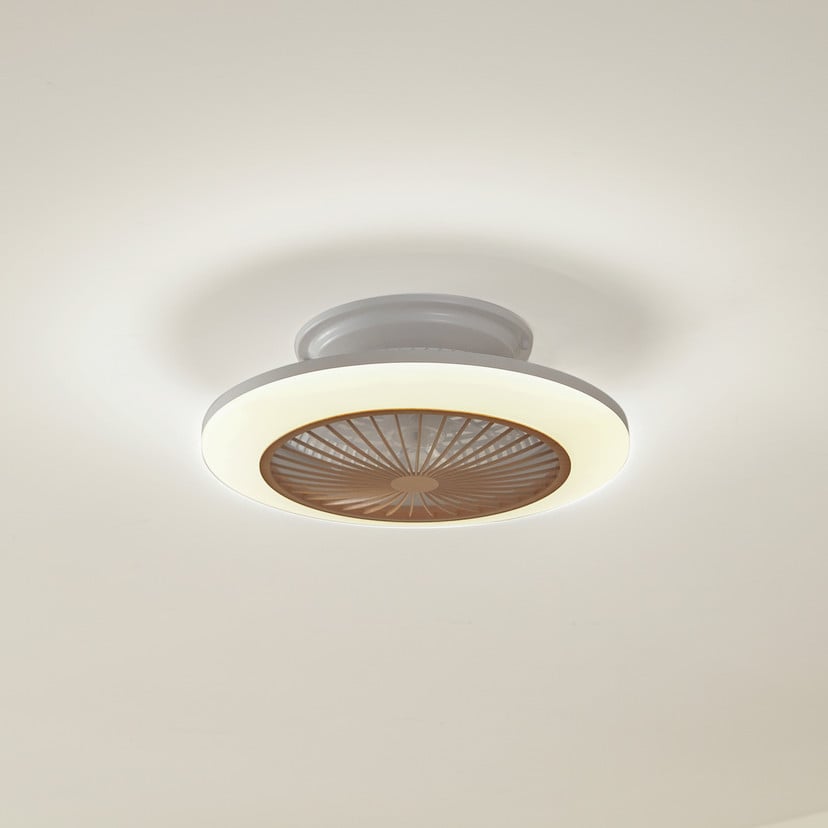 lampenwelt Lindby LED-Deckenventilator Mamuti holzfarben leise 55 cm Fabrikpreis