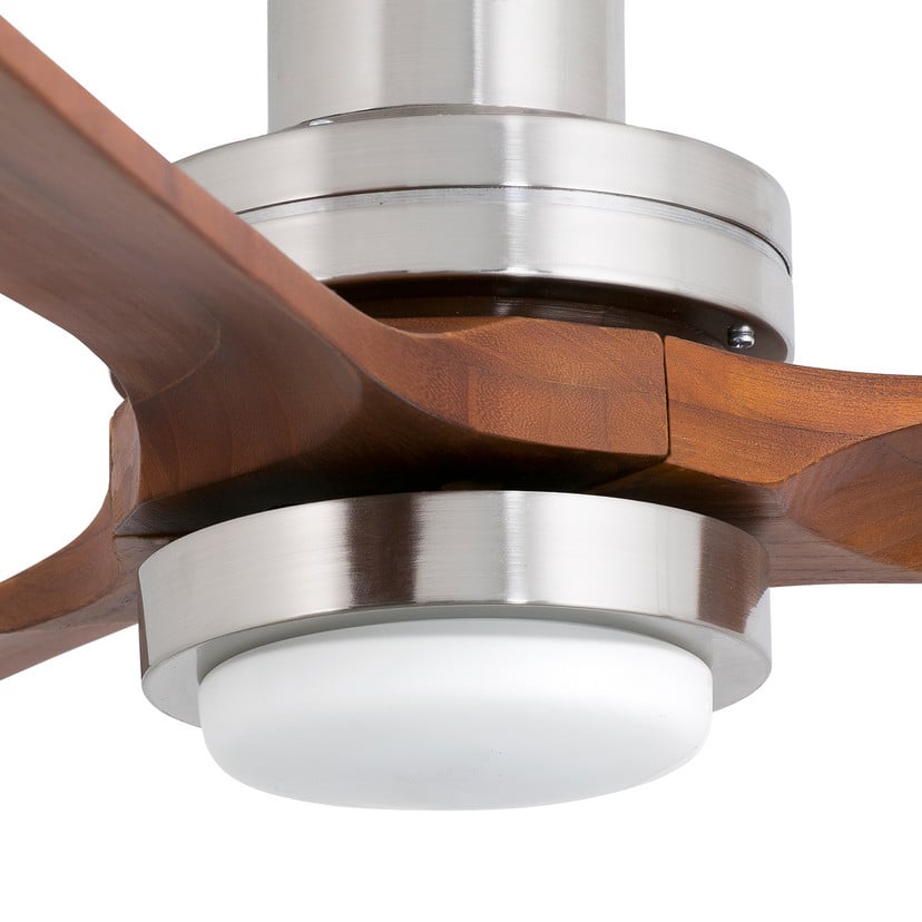 lampenwelt Deckenventilator Lantau L LED nickel/kiefer dunkel Sonderangebot