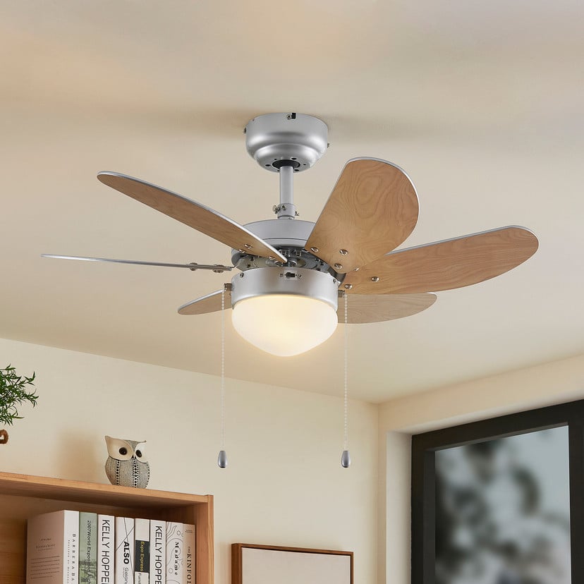 lampenwelt Lindby Deckenventilator mit Licht Minja silber leise 78cm Begrenztes Angebot