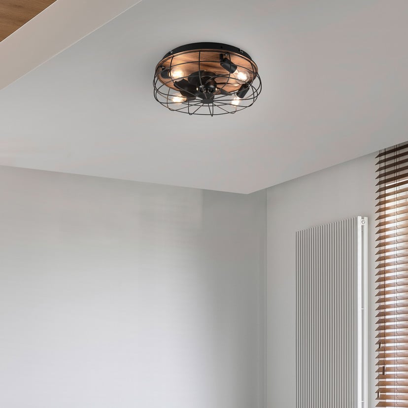 lampenwelt Deckenventilator Trondheim Remote 4xE27 holz Preisnachlass