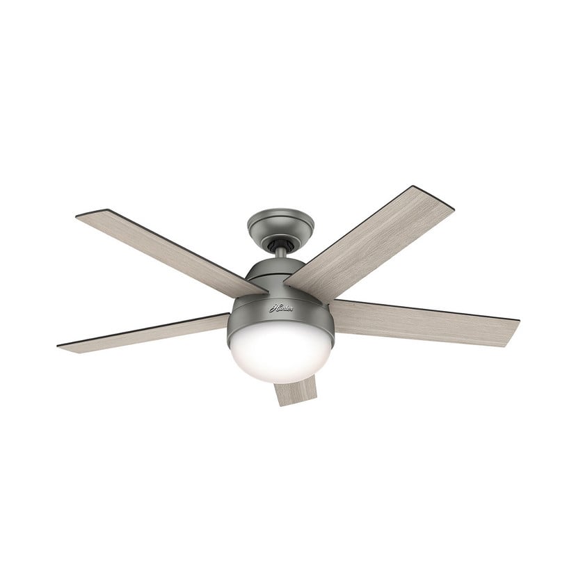lampenwelt Hunter Stile Ventilator mit Licht grau/walnuss Valentinstagsangebot