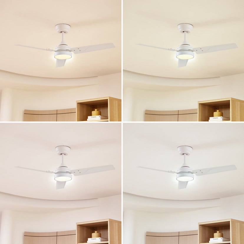 lampenwelt Lindby LED-Deckenventilator Aerallo weiß CCT leise Lagerräumung