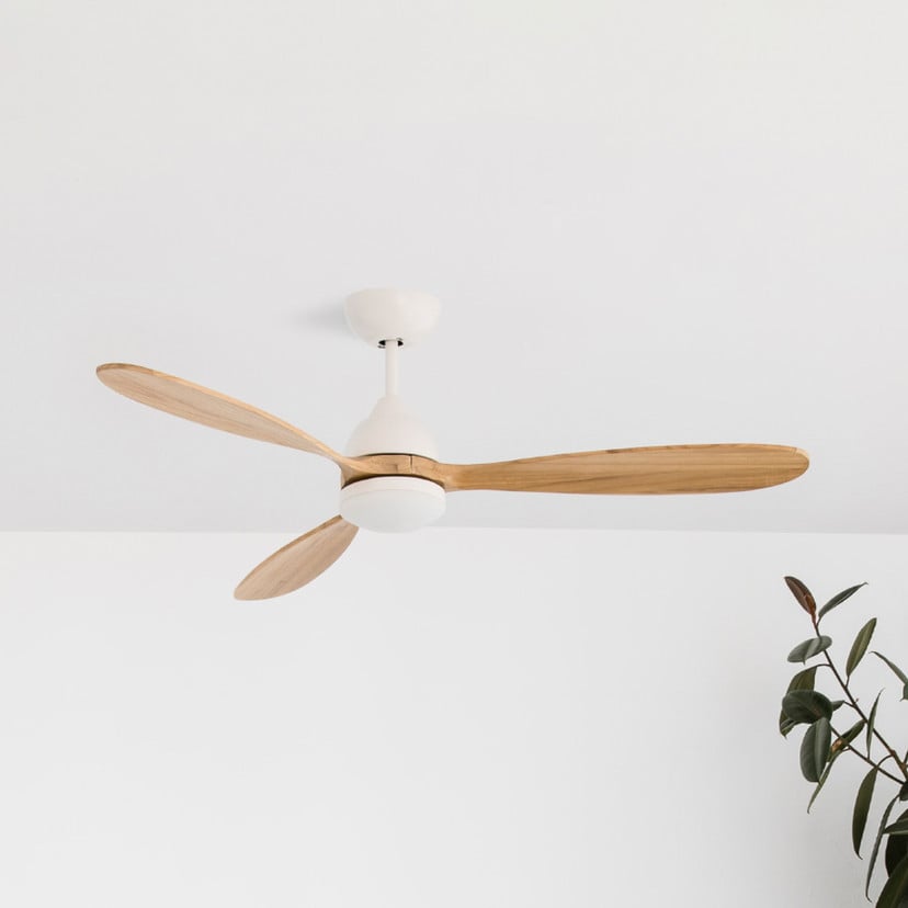 lampenwelt Deckenventilator Poros LED-Leuchte weiß/Holz hell Heißer Verkauf