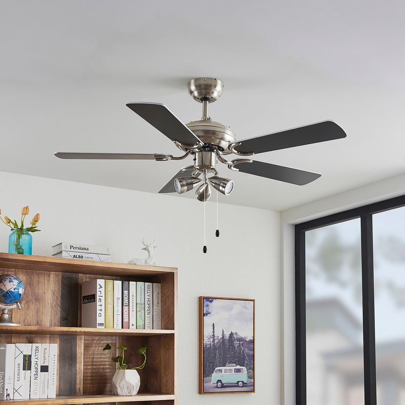lampenwelt Lindby Deckenventilator mit Licht Anariki leise silber Große Rabatte