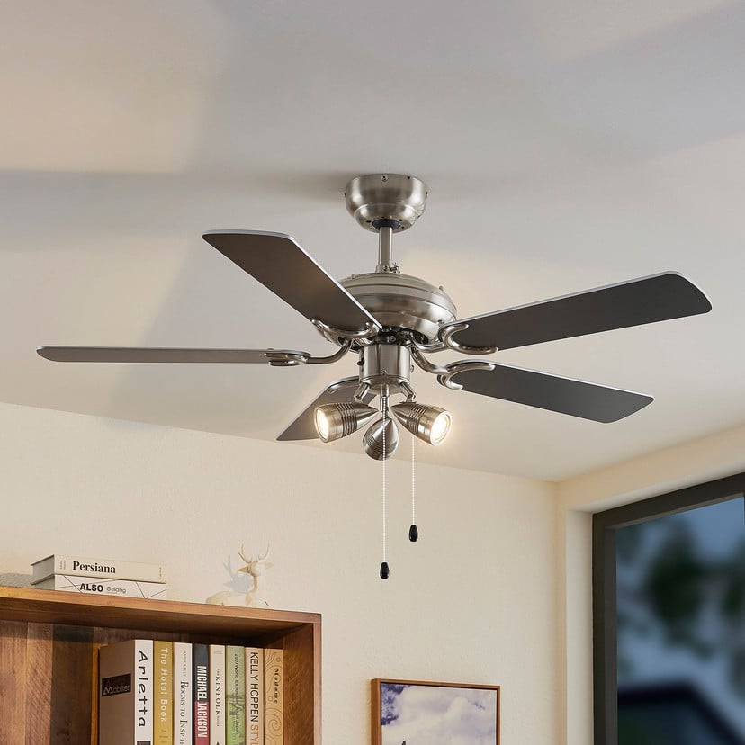 lampenwelt Lindby Deckenventilator mit Licht Anariki leise silber Große Rabatte