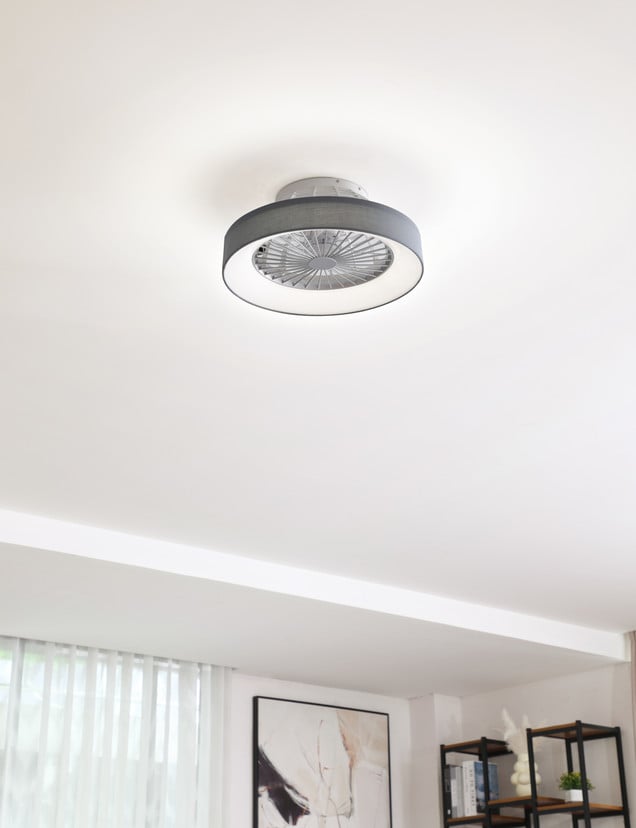 lampenwelt Lindby LED-Deckenventilator Mace grau leise Ø 47 cm Sonderangebote