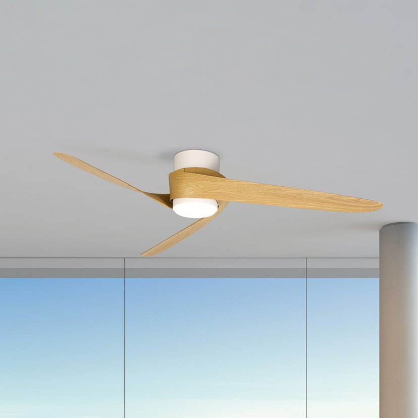 lampenwelt LED-Deckenventilator Groenland holz DC leise Ø 122 cm CCT Tiefpreis