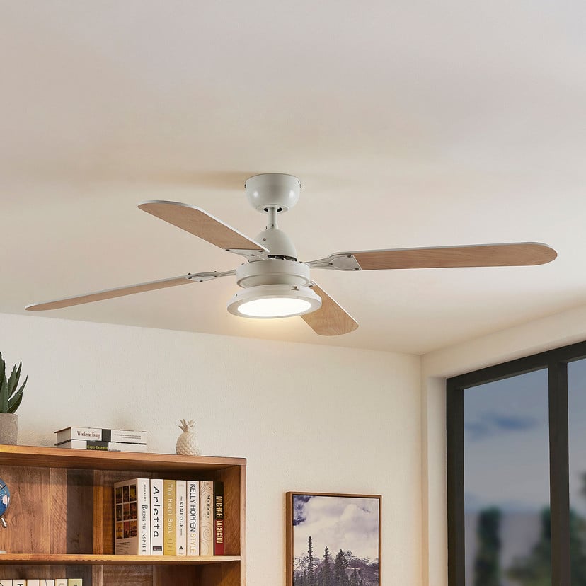 lampenwelt Lindby LED-Deckenventilator Tedric weiß leise Ø 133 cm Begrenzte Freigabe