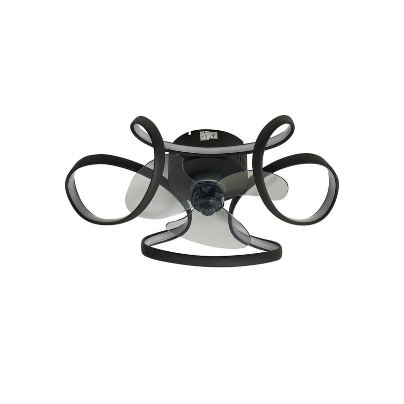 lampenwelt Lindby LED-Deckenventilator Lomata schwarz leise Ø 23 cm Letzte 3 Tage