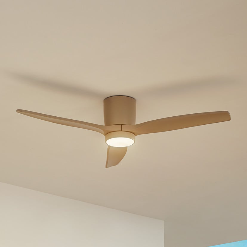 lampenwelt Lucande LED-Außen-Deckenventilator Sorin beige DC leise Sonderangebot der Fabrik