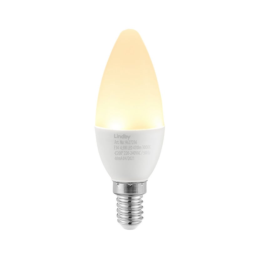 lampenwelt Lindby LED-Kerzenlampe E14 C35 4 5 W opal 3.000 K 50% Rabatt mit kostenlosem Versand