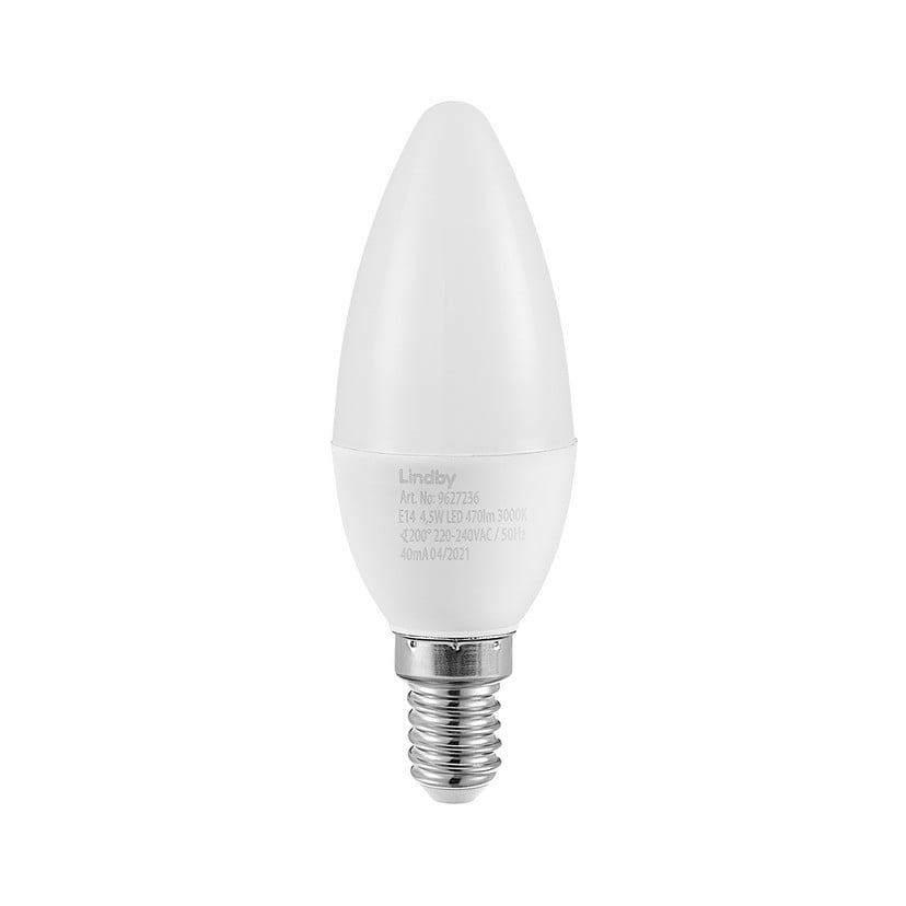 lampenwelt Lindby LED-Kerzenlampe E14 C35 4 5 W opal 3.000 K 50% Rabatt mit kostenlosem Versand