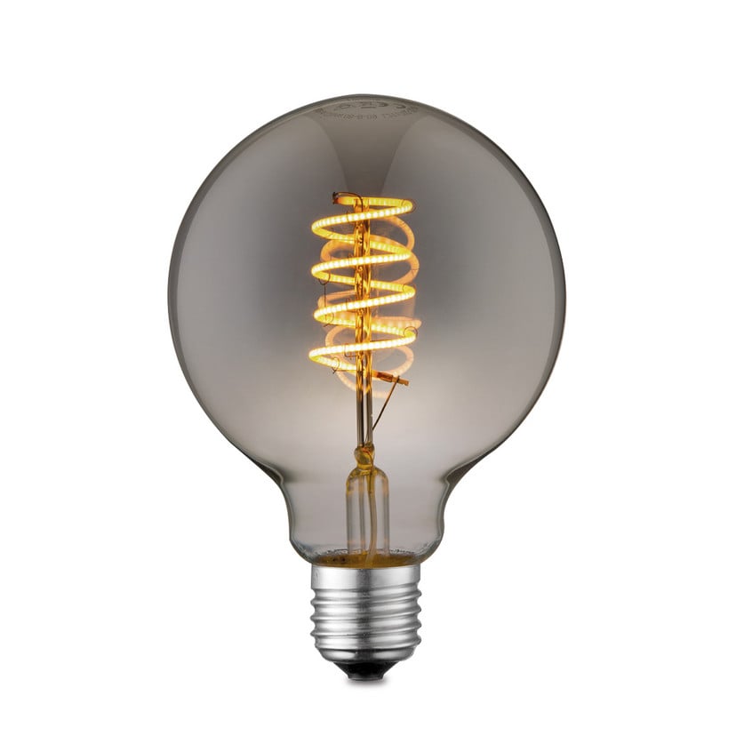 lampenwelt Lucande LED-Lampe E27 G95 4W 1.800K dimmbar smoke 50% Rabatt für begrenzte Zeit
