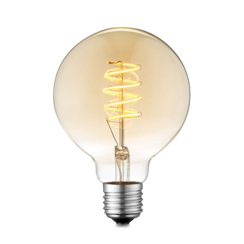 lampenwelt Lucande LED-Lampe E27 G95 4W 2.700 K dimmbar amber Exklusivangebot