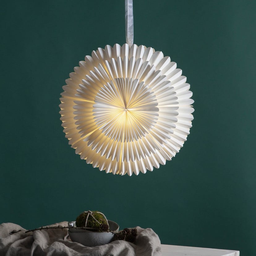 lampenwelt Dekostern Frost Papier ohne Fassung Ø 50cm weiß Online Outlet