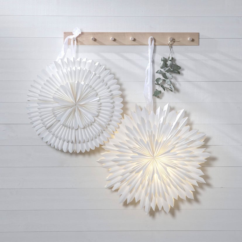 lampenwelt Dekostern Frost Papier ohne Fassung Ø 50cm weiß Online Outlet