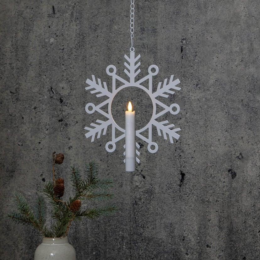 lampenwelt LED-Dekoleuchte Flamme Snow mit Wachskerze Blitzangebot