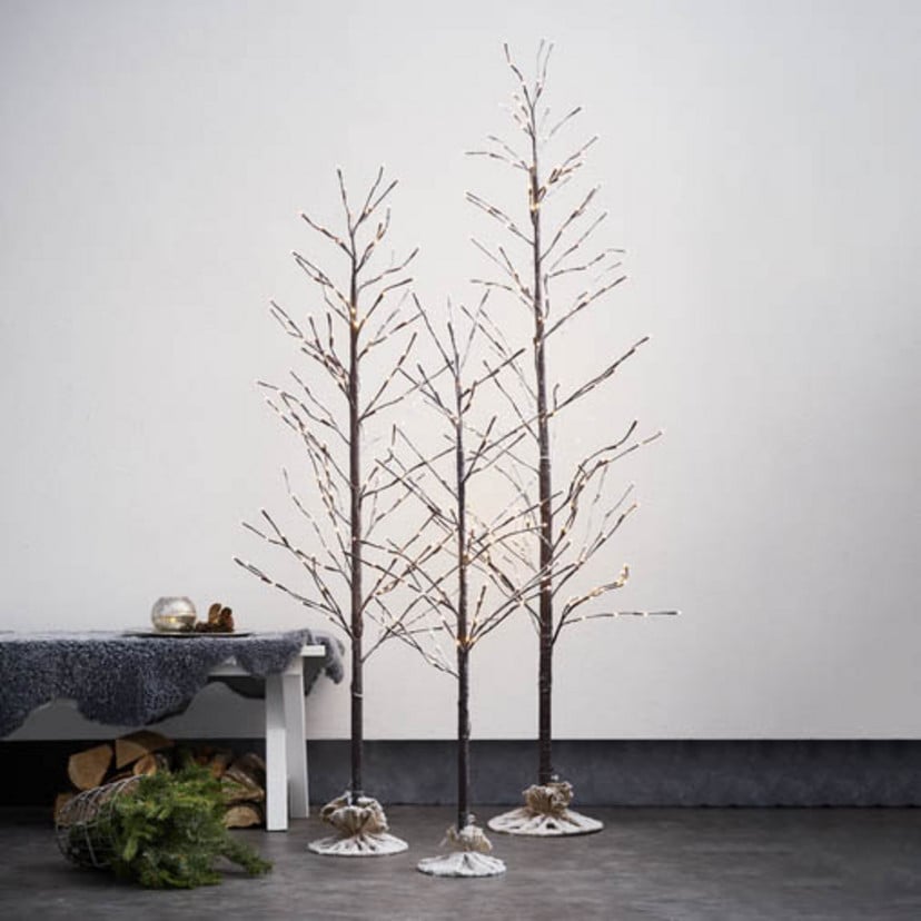 lampenwelt LED-Dekobaum Tobby Tree IP44 braun Höhe 180cm