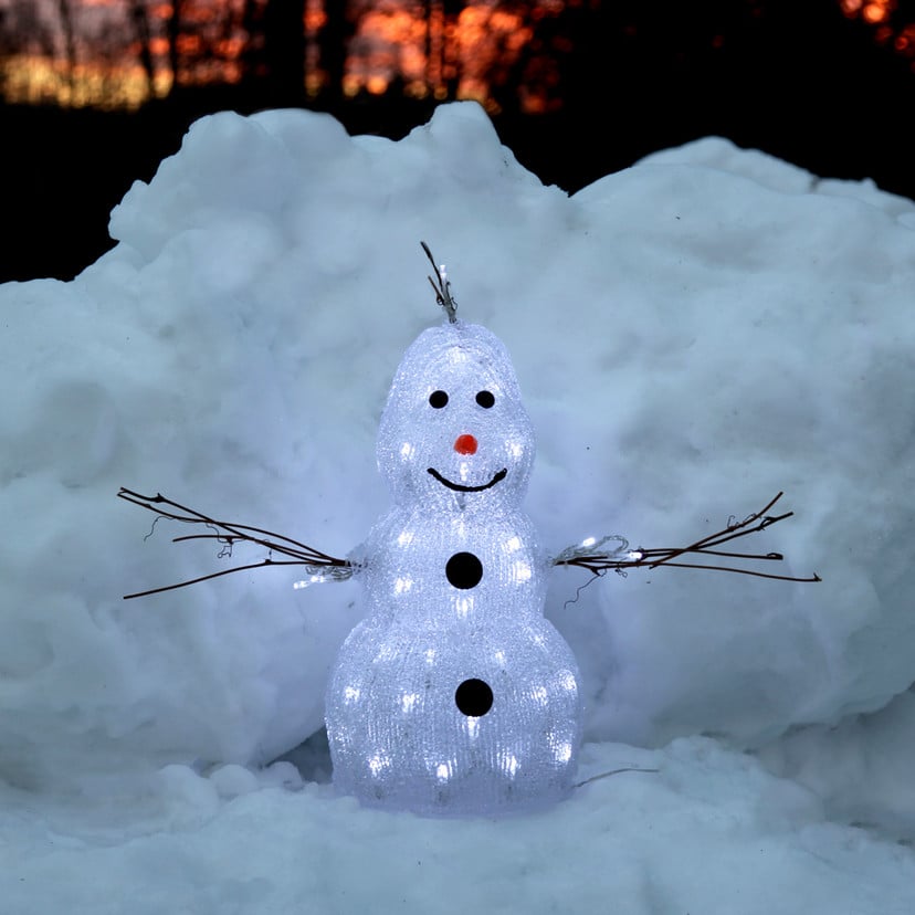 lampenwelt Kleine LED-Figur Crystal Snowman f. außen Nur noch ein Tag übrig