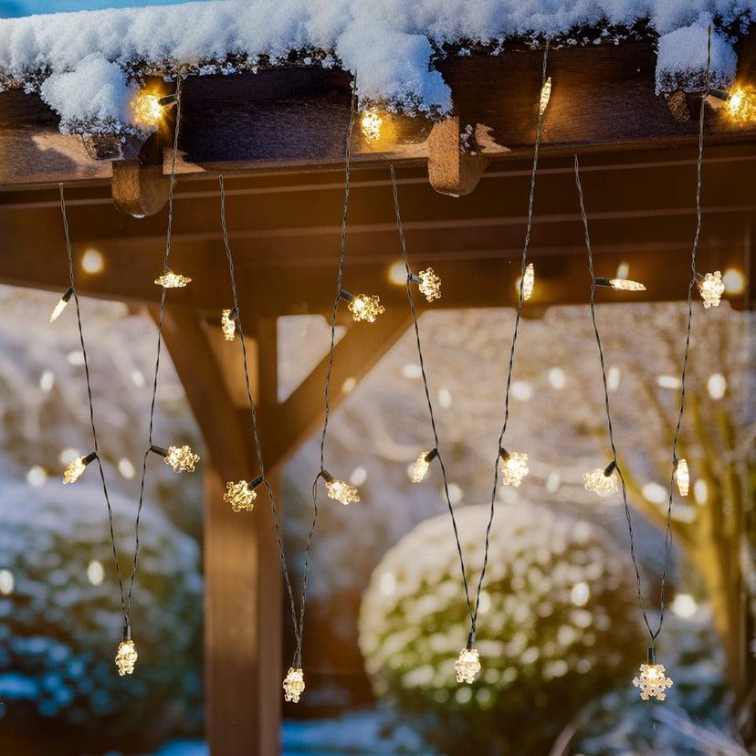 lampenwelt Lindby LED-Lichterkette Parrik Schneeflocken 620 cm IP44 Kostenloser Versand international