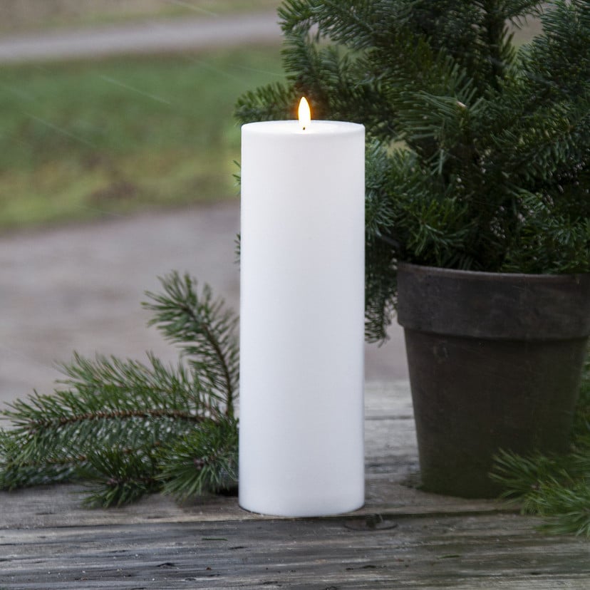 lampenwelt LED-Kerze Flamme Rak 32 5 cm weiß Kunststoff Batteriebetrieb Auslauf