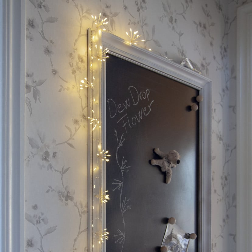lampenwelt LED-Lichterkette Dew Drop Flower silber 140 cm Batterie