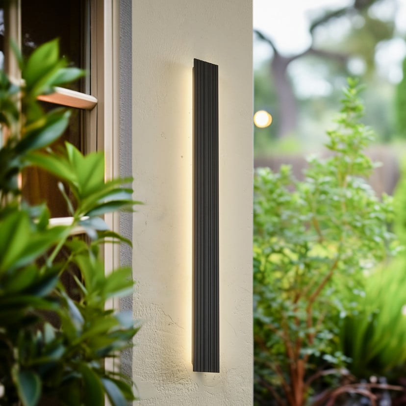 lampenwelt Lucande LED-Außenwandleuchte Melira Höhe 100cm anthrazit Kostenloser Versand