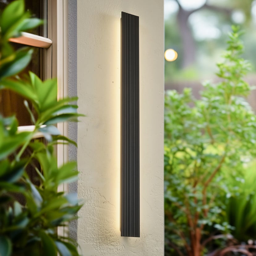 lampenwelt Lucande LED-Außenwandleuchte Melira Höhe 100cm anthrazit Kostenloser Versand