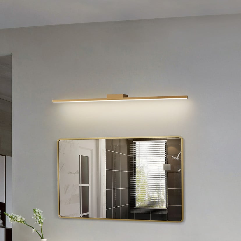 lampenwelt Lucande LED-Spiegellampe Kivana kupfer Metall 90 cm IP44 Fabrik Onlineshop