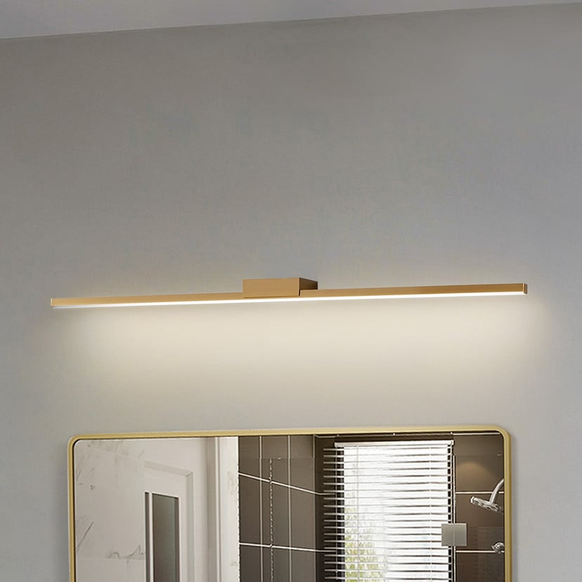 lampenwelt Lucande LED-Spiegellampe Kivana kupfer Metall 90 cm IP44 Fabrik Onlineshop