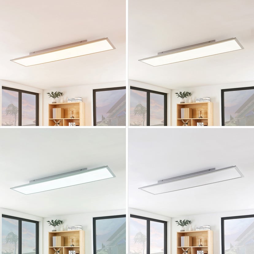 lampenwelt Lindby LED-Panel Stenley CCT 120 cm x 30 cm dimmbar Saisonschlussverkauf