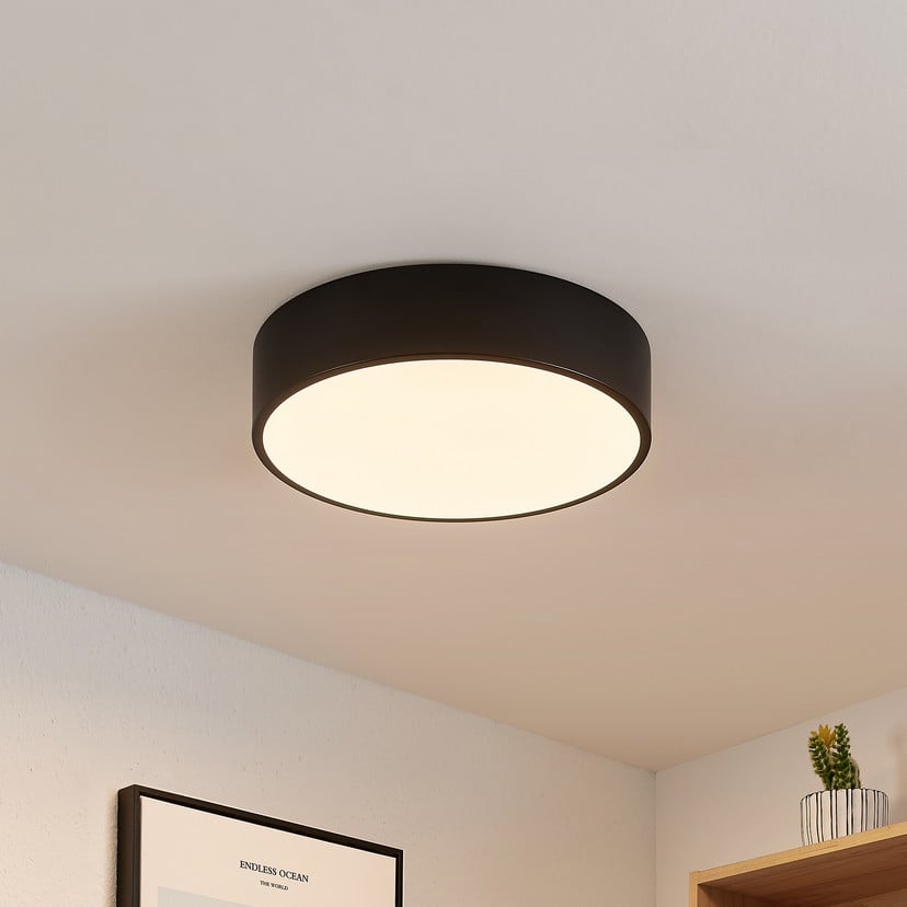 lampenwelt Lindby LED-Deckenleuchte Simera Ø 30 cm schwarz dimmbar Weihnachtsangebot