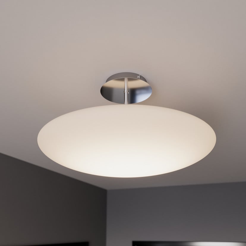 lampenwelt Lindby LED-Deckenleuchte Gunda weiß Glas Ø 48 cm dimmbar