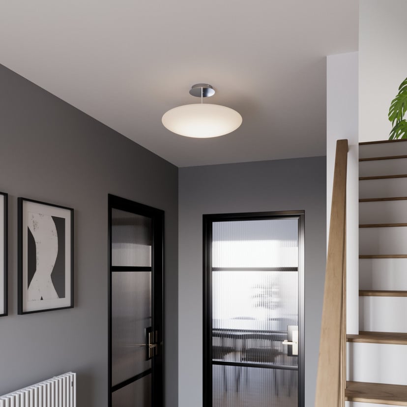 lampenwelt Lindby LED-Deckenleuchte Gunda weiß Glas Ø 48 cm dimmbar Lagerräumung
