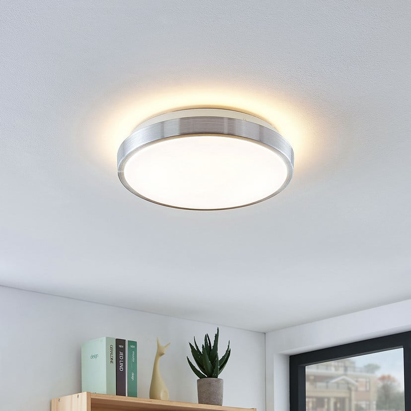lampenwelt Lindby LED-Deckenlampe Emelie Ø 27 cm alufarben Metall Zeitlich begrenztes Angebot