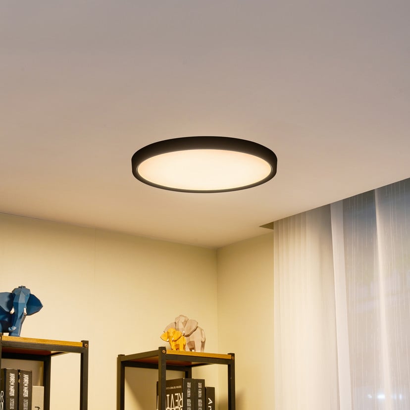 lampenwelt Lindby LED-Deckenleuchte Pravin Ø 50 cm 3.000 K schwarz Exklusive Angebote