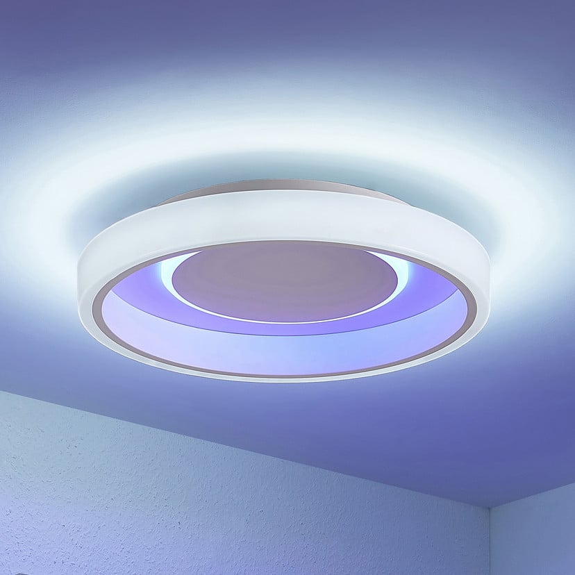 lampenwelt Lindby LED-Deckenleuchte Wikani weiß RGB CCT dimmbar Blitzangebot