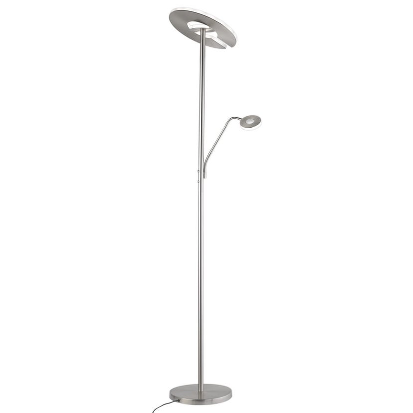 lampenwelt LED-Stehleuchte Dent nickelfarben 180 cm CCT 2-flammig Große Rabatte