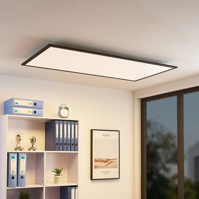 lampenwelt Lindby LED-Panel Nelios 120 x 60 cm 4000K schwarz Metall Saisonale Angebote