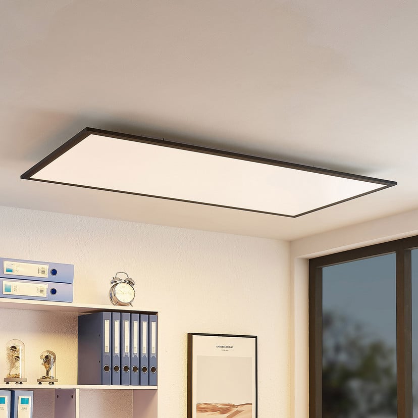 lampenwelt Lindby LED-Panel Nelios 120 x 60 cm 4000K schwarz Metall Saisonale Angebote