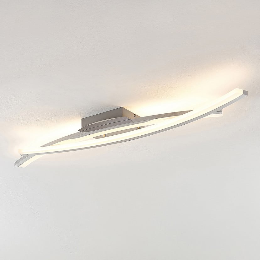 lampenwelt Lindby LED-Deckenleuchte Elarit chromfarben 104cm dimmbar VIP-Rabatte