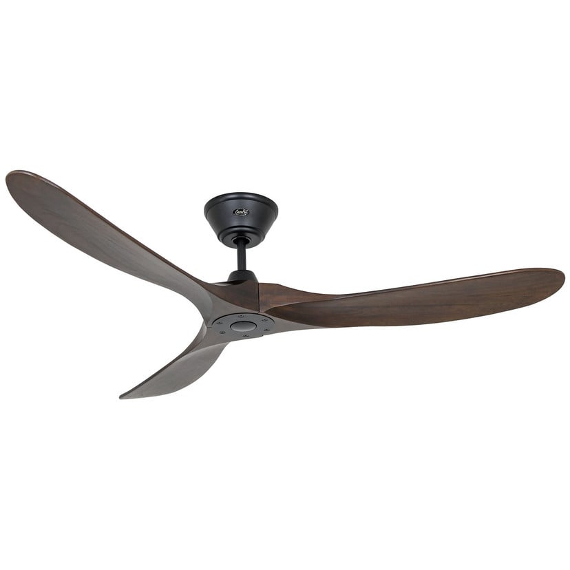 lampenwelt Deckenventilator Eco Genuino 152 schwarz/nussbaum