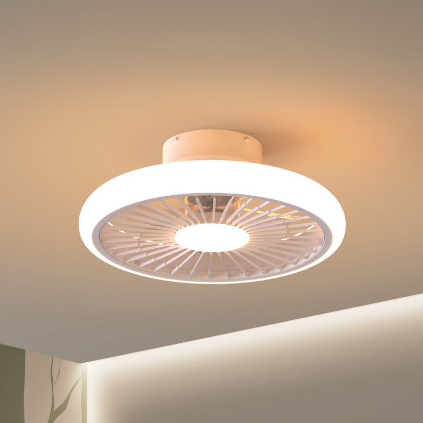 lampenwelt LED-Deckenventilator Turbo weiß DC leise Ø 51 cm CCT Sonderangebot der Fabrik