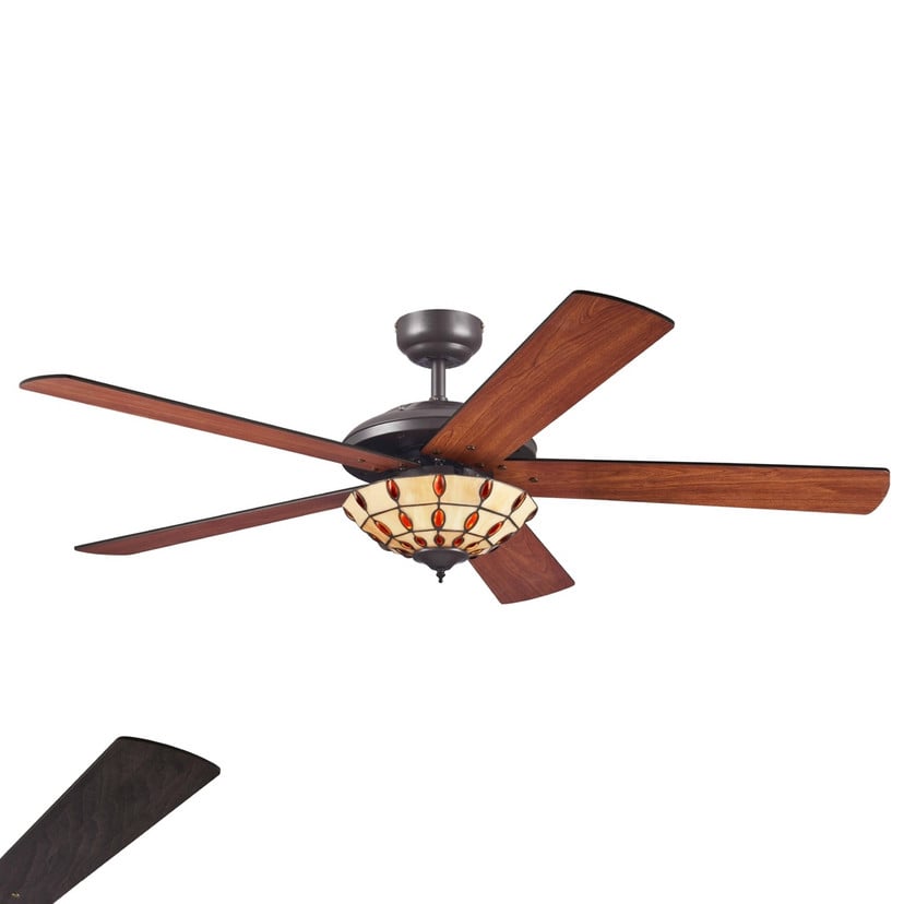 lampenwelt Westinghouse Comet T - Ventilator mit Tiffany Glas