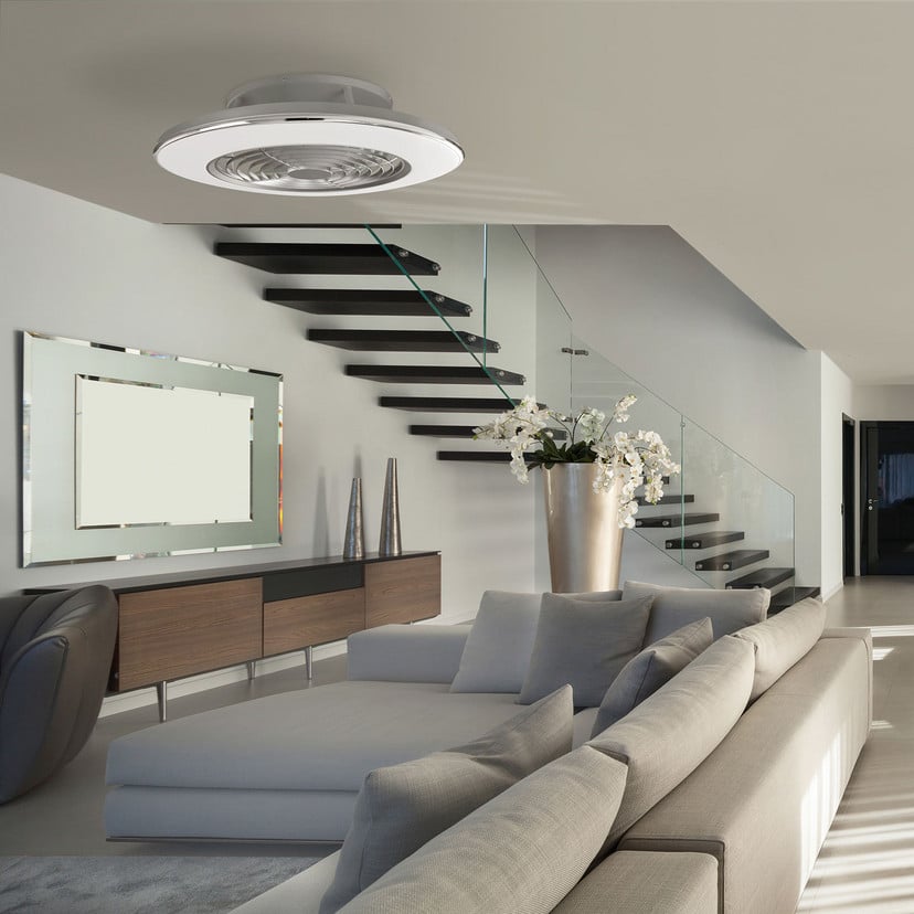 lampenwelt Deckenventilator Alisio LED App-steuerbar chrom Black Friday Preise