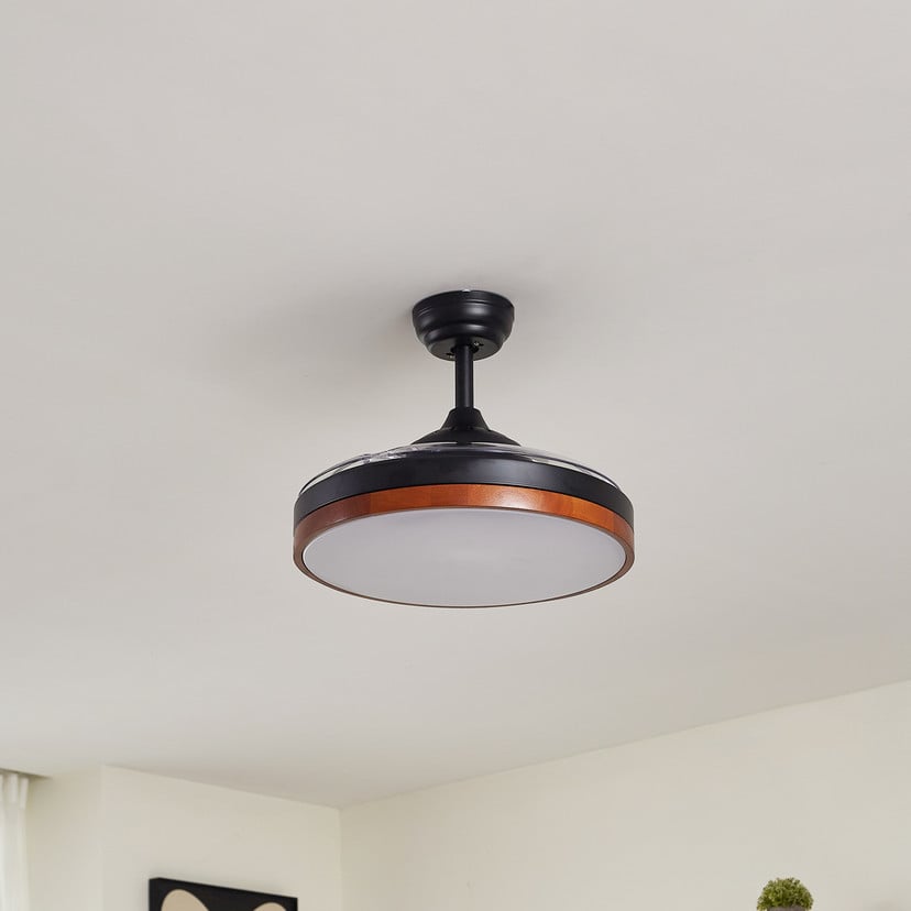 lampenwelt Lindby LED-Deckenventilator Oras schwarz DC leise 107 cm 50% Rabatt für begrenzte Zeit